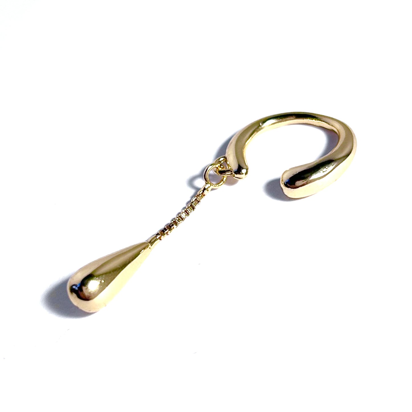 No Piercing Ear Cuff with Teardrop in Gold