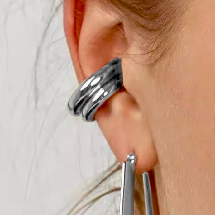 No Piercing Ear Cuff Set in Silver